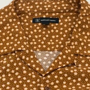 Men’s INC International Concepts Rust & Cream Short-Sleeve Casual Shirt, XXL